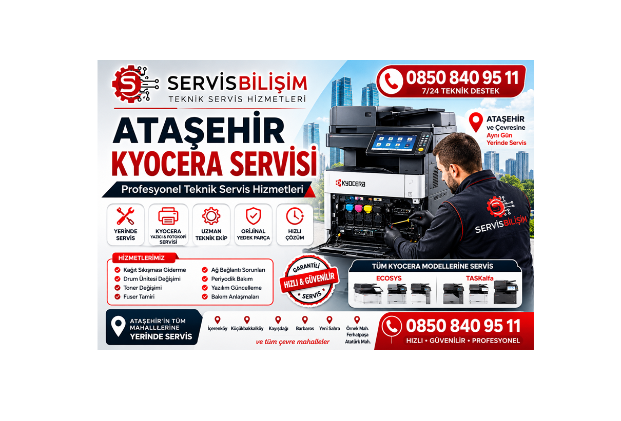 Ataşehir Kyocera Servisi 0850 840 95 11
