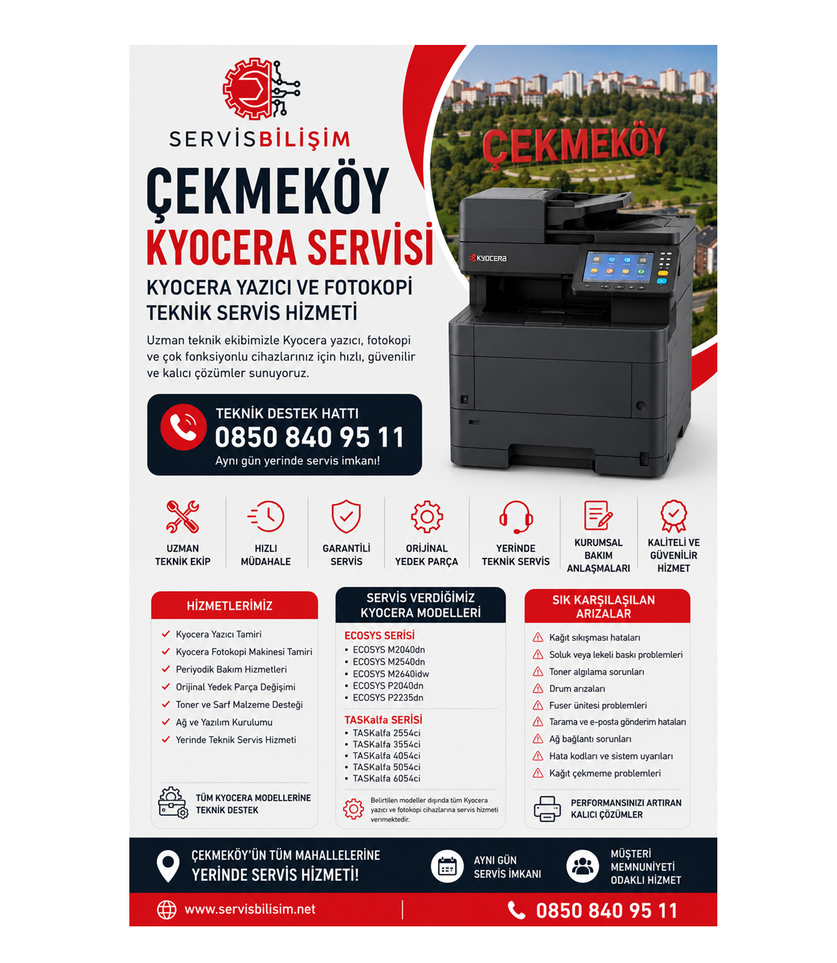 Çekmeköy Kyocera Servisi 0850 840 95 11