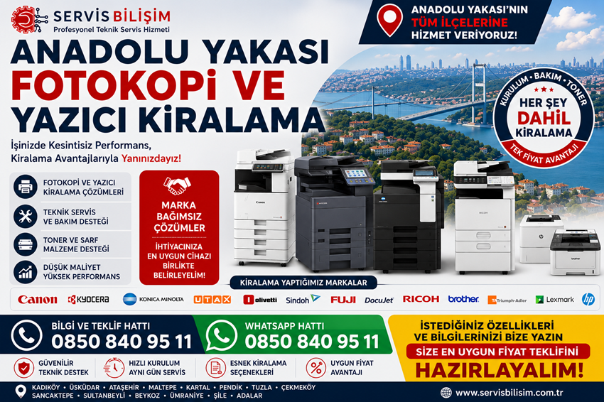 Fotokopi ve Yazıcı Kiralama | 0850 840 95 11
