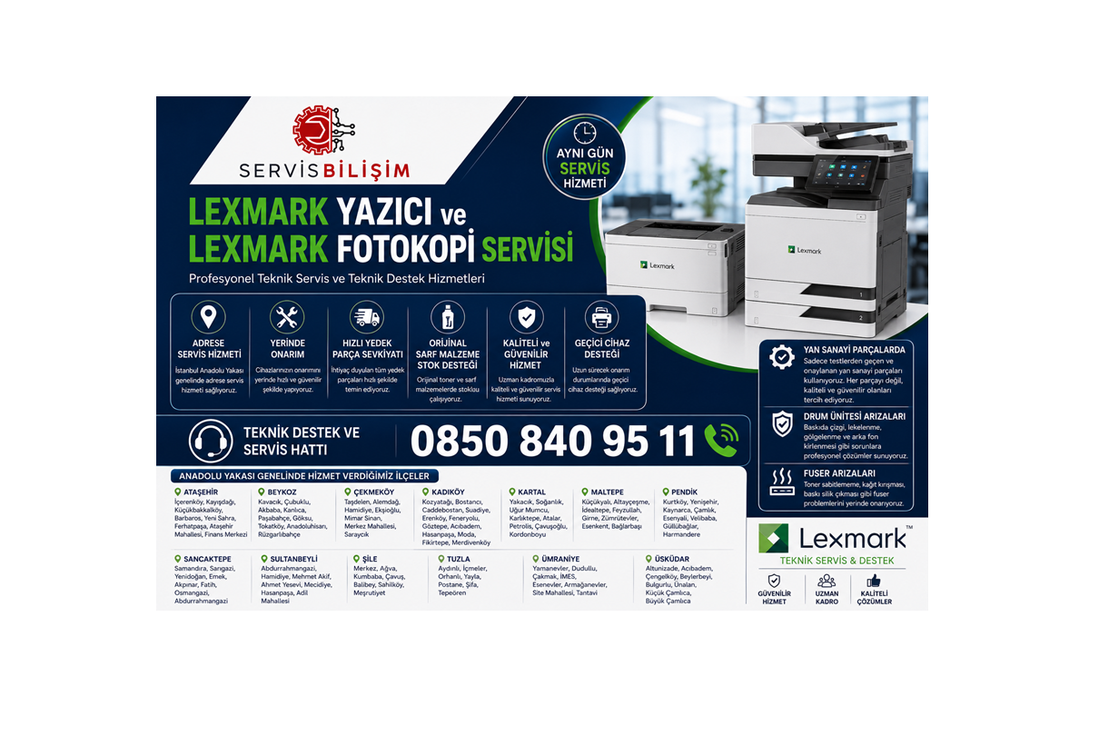 Lexmark Teknik Servis | Aynı Gün Servis | 0850 840 95 11