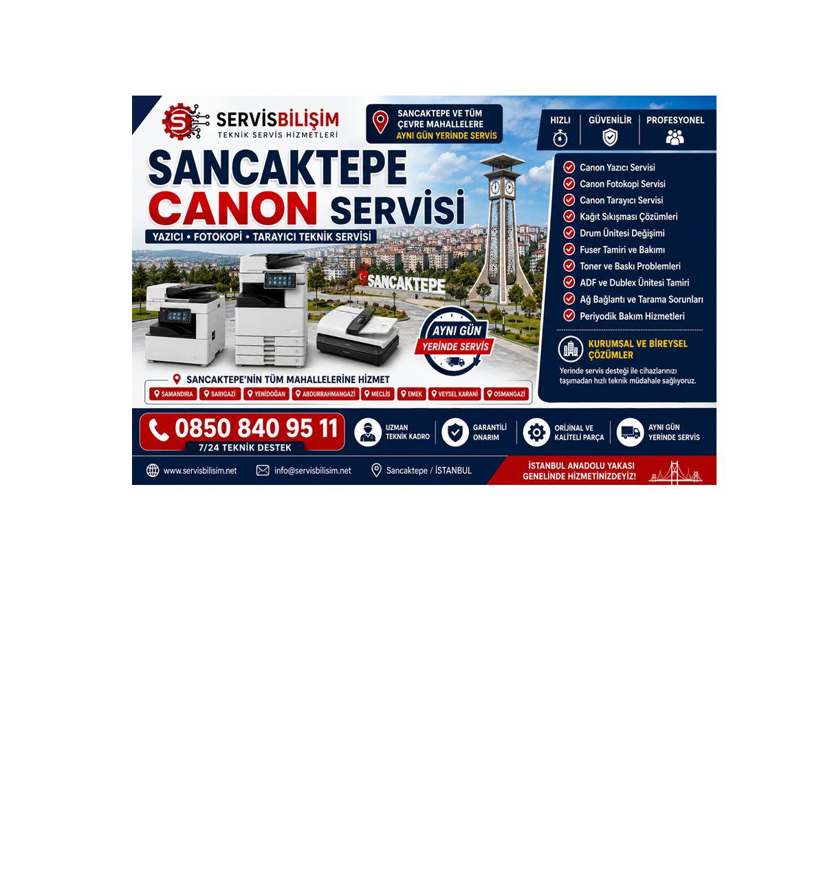 Sancaktepe Canon Servisi 0850 840 95 11