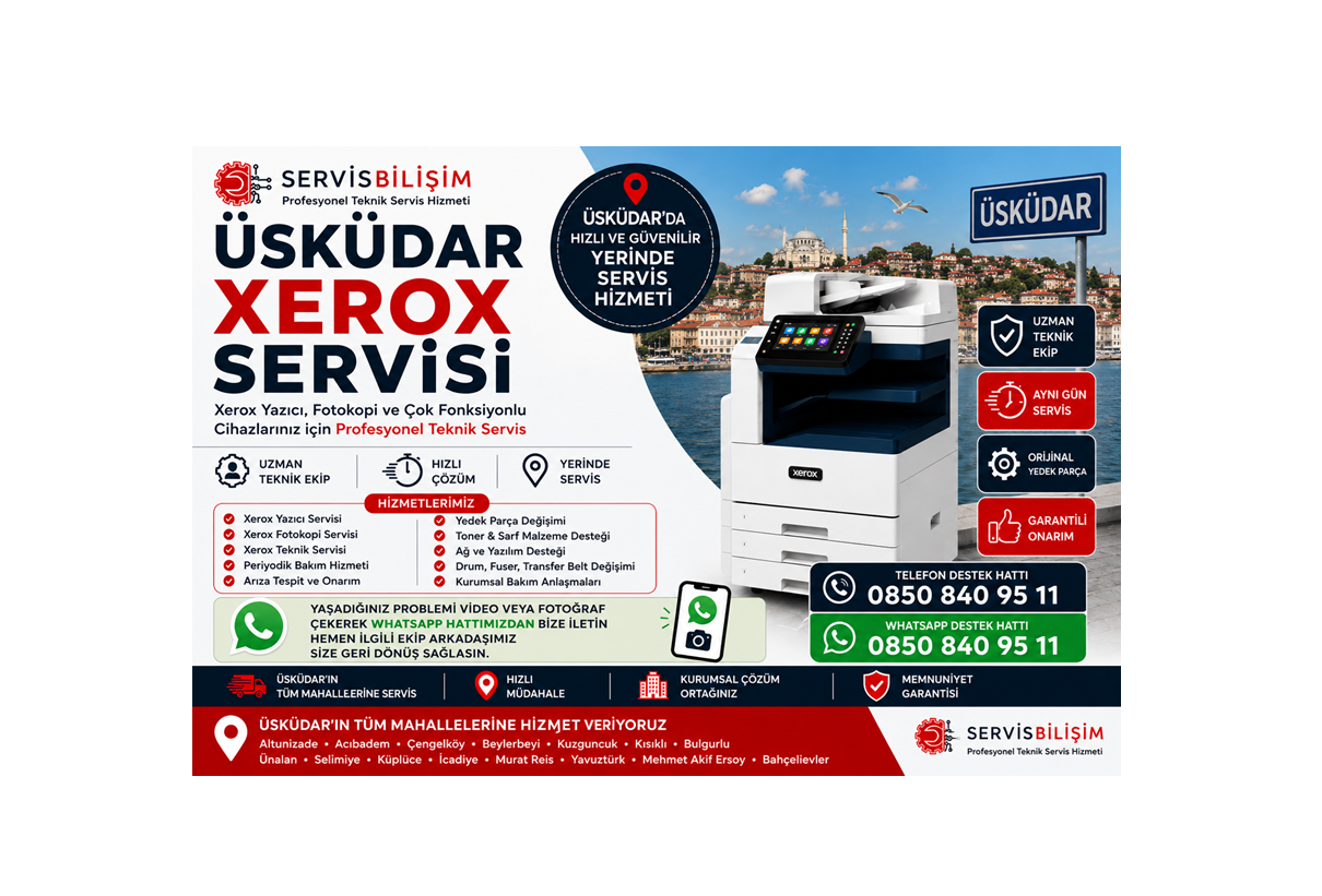Üsküdar Xerox Servisi 0850 840 95 11