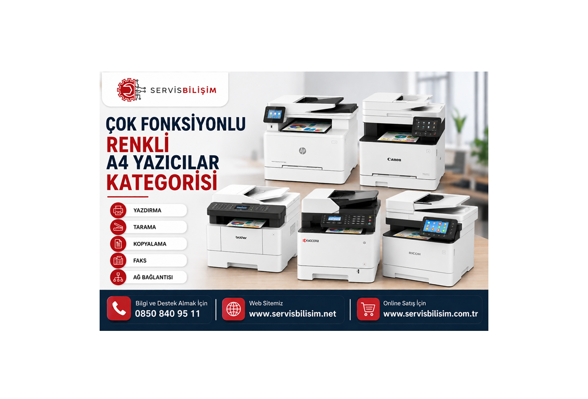 Çok Fonksiyonlu Renkli A4 Yazıcılar