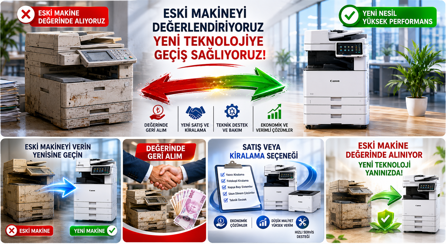 Eski Yazıcı ve Fotokopi Makinesi Alımı | Yazıcı Takas ve Kiralama Hizmetleri