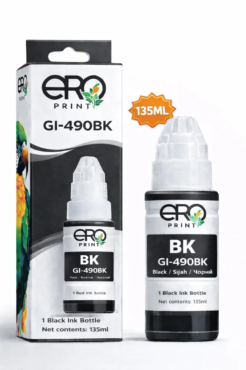 Canon GI 490BK - 0663C001 Siyah Muadil Mürekkep 135ML