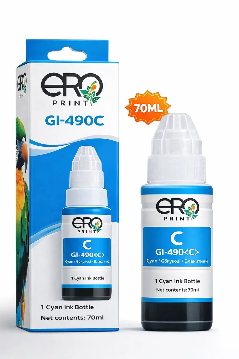 Canon GI 490C - 0664C001 Mavi Muadil Mürekkep 70ML