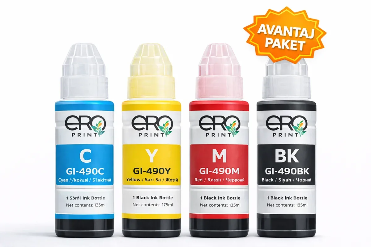 Canon GI 490 Muadil Mürekkep - 4 Renk Set
