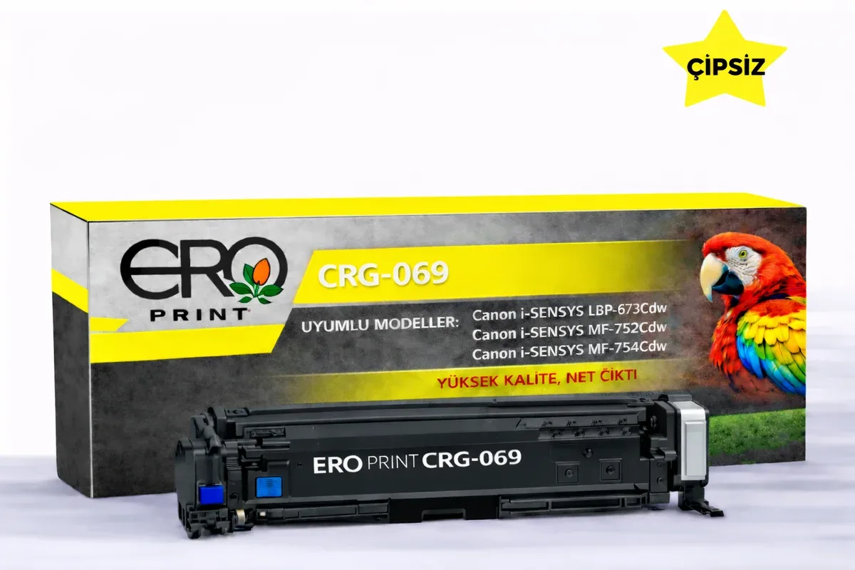 Canon CRG 069 Sarı Muadil Toner - 1900 Sayfalık Çipsiz Toner