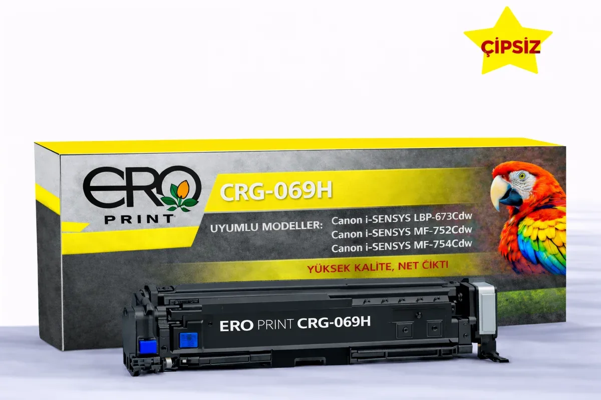 Canon CRG 069H Sarı Muadil Toner - 5600 Sayfalık Çipsiz Toner
