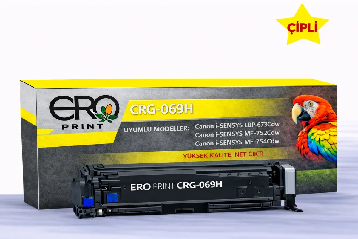 Canon CRG 069H Sarı Muadil Toner - 5600 Sayfalık Çipli Toner