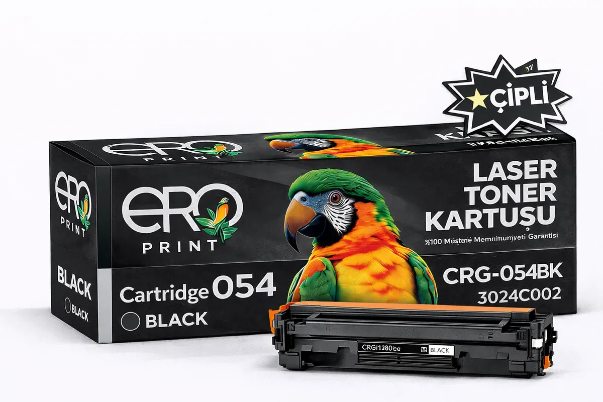 Canon CRG 054 Siyah Muadil Toner - 1500 Sayfalık Çipli Toner