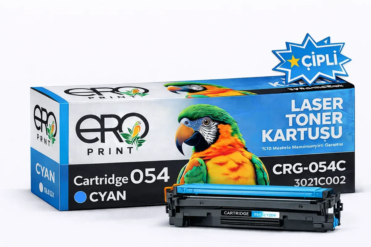 Canon CRG 054 Mavi Muadil Toner - 1200 Sayfalık Çipli Toner