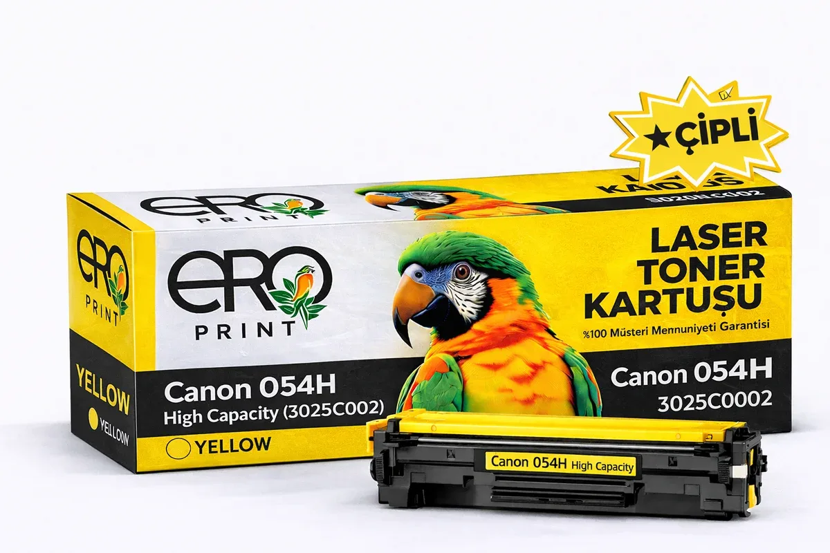 Canon CRG 054H Sarı Muadil Toner - 2300 Sayfalık Çipli Toner