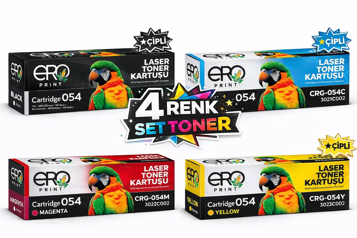 Canon CRG 054 Muadil 4 Renk Set Toner