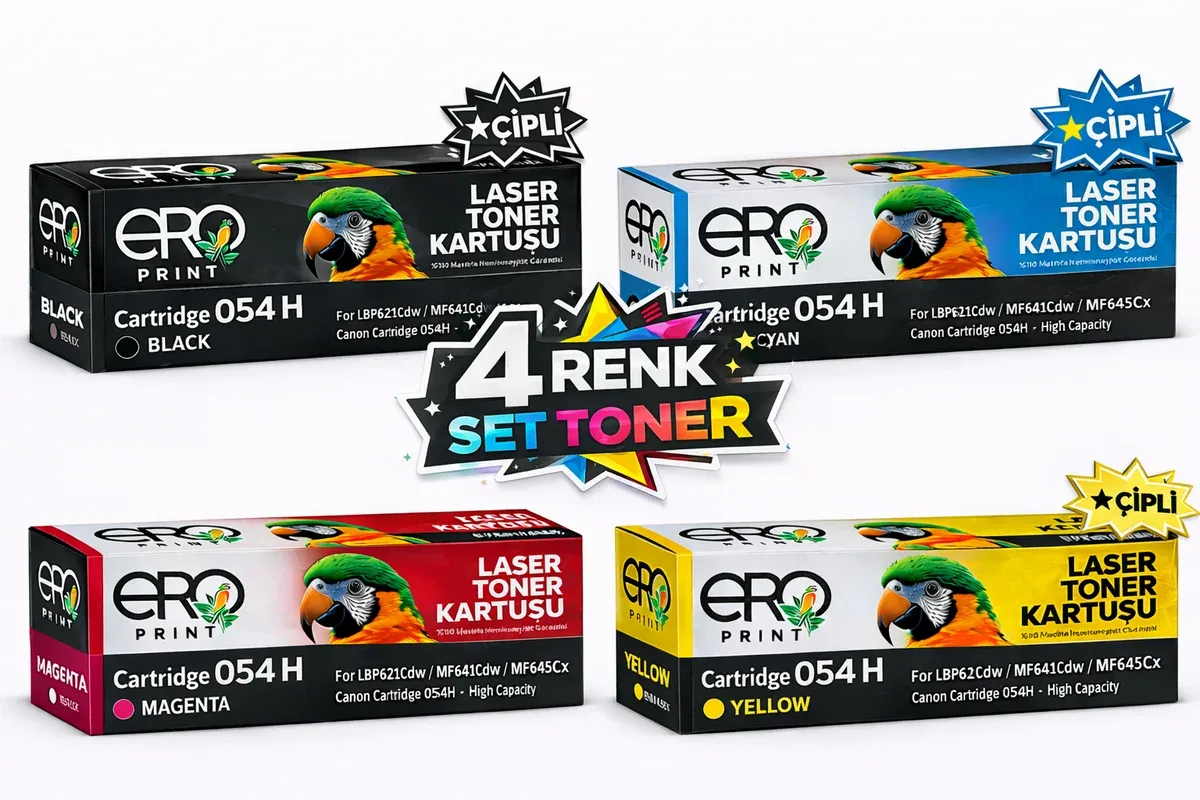 Canon CRG 054H Muadil Toner - 4 Renk Set - Yüksek Kapasite