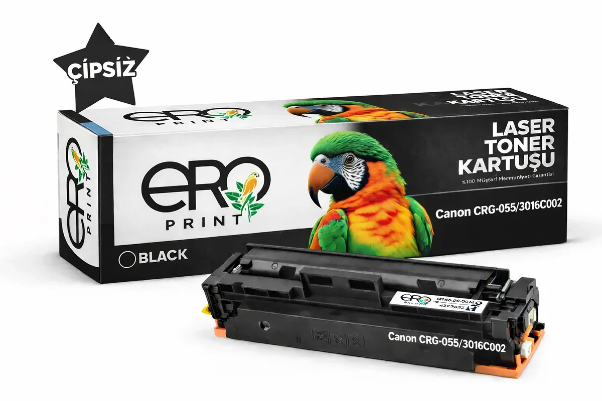 Canon CRG 055 Siyah Muadil Toner - 2400 Sayfalık Çipsiz Toner