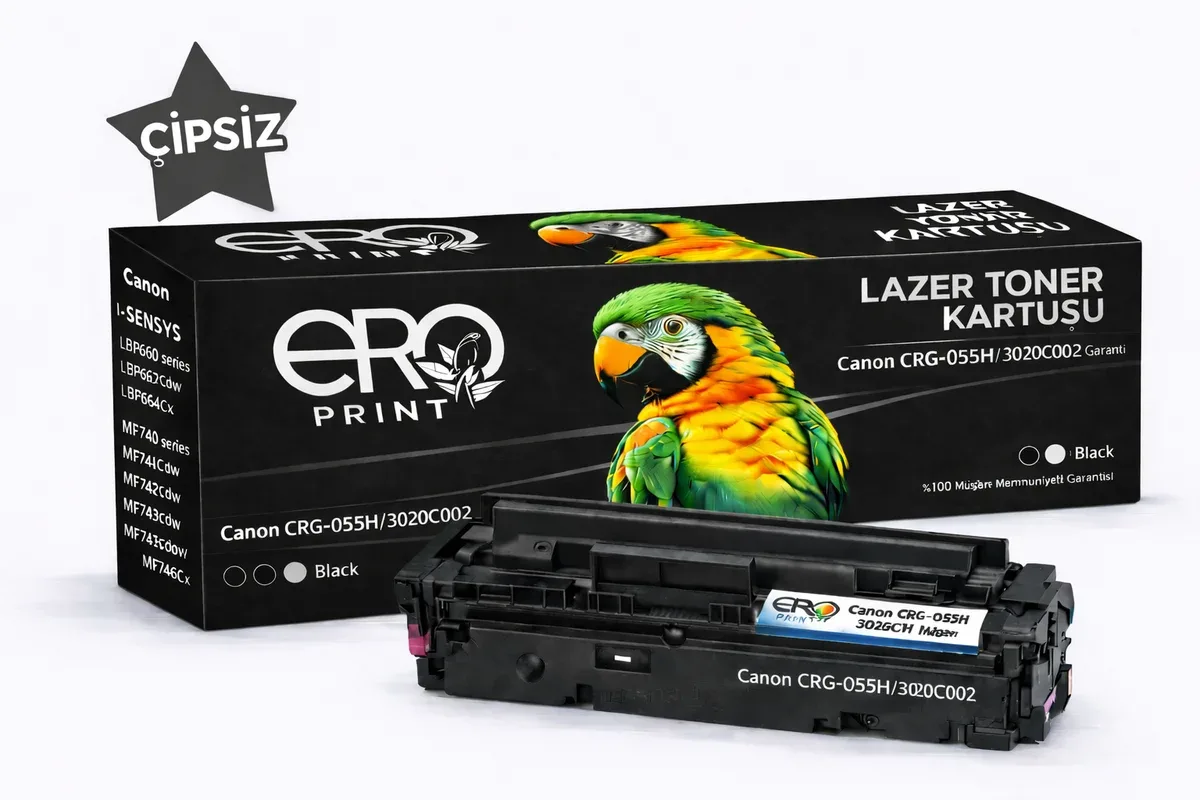 Canon CRG 055H Siyah Muadil Toner - 7500 Sayfalık Çipsiz Toner
