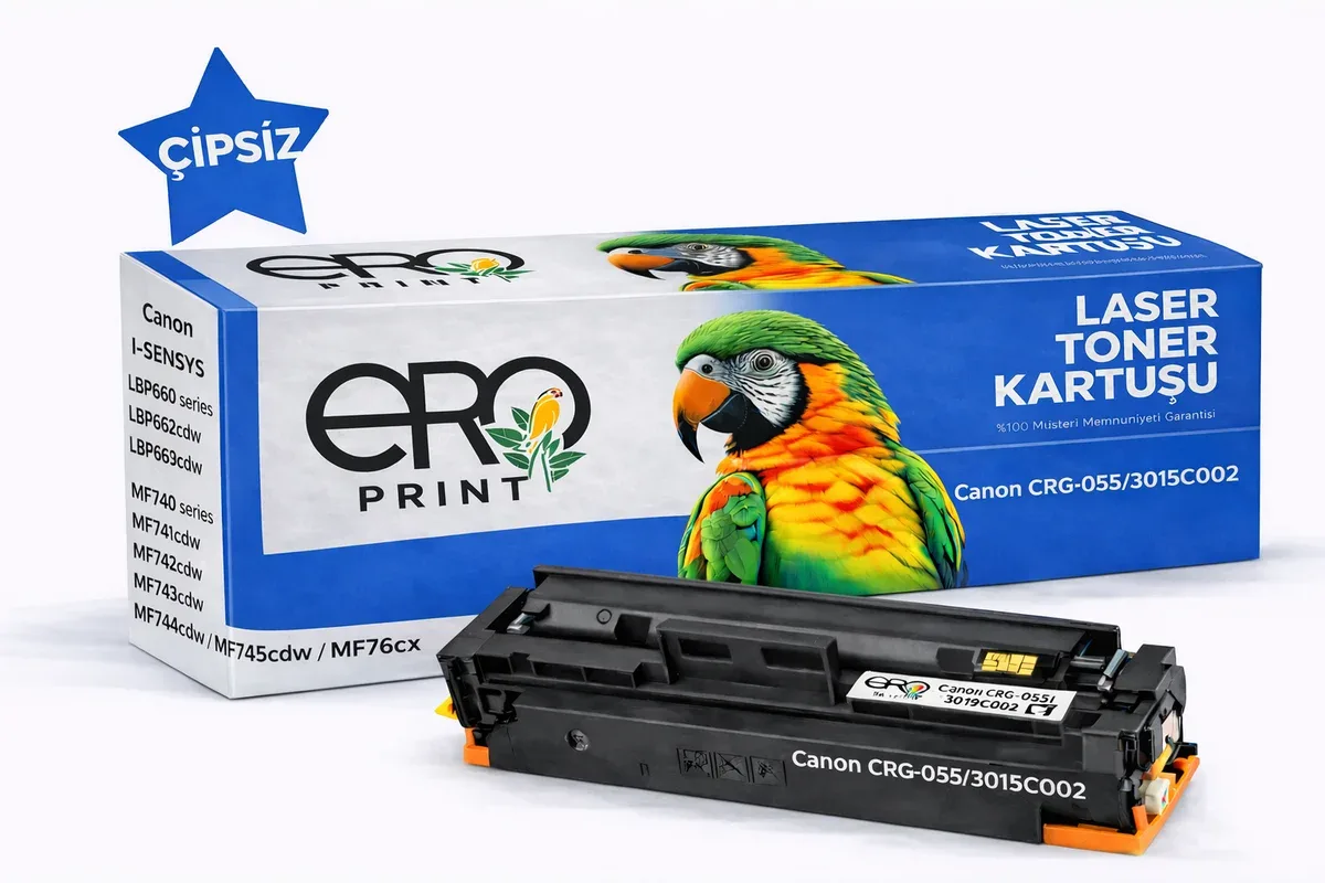 Canon CRG 055 Mavi Muadil Toner - 2100 Sayfalık Çipsiz Toner