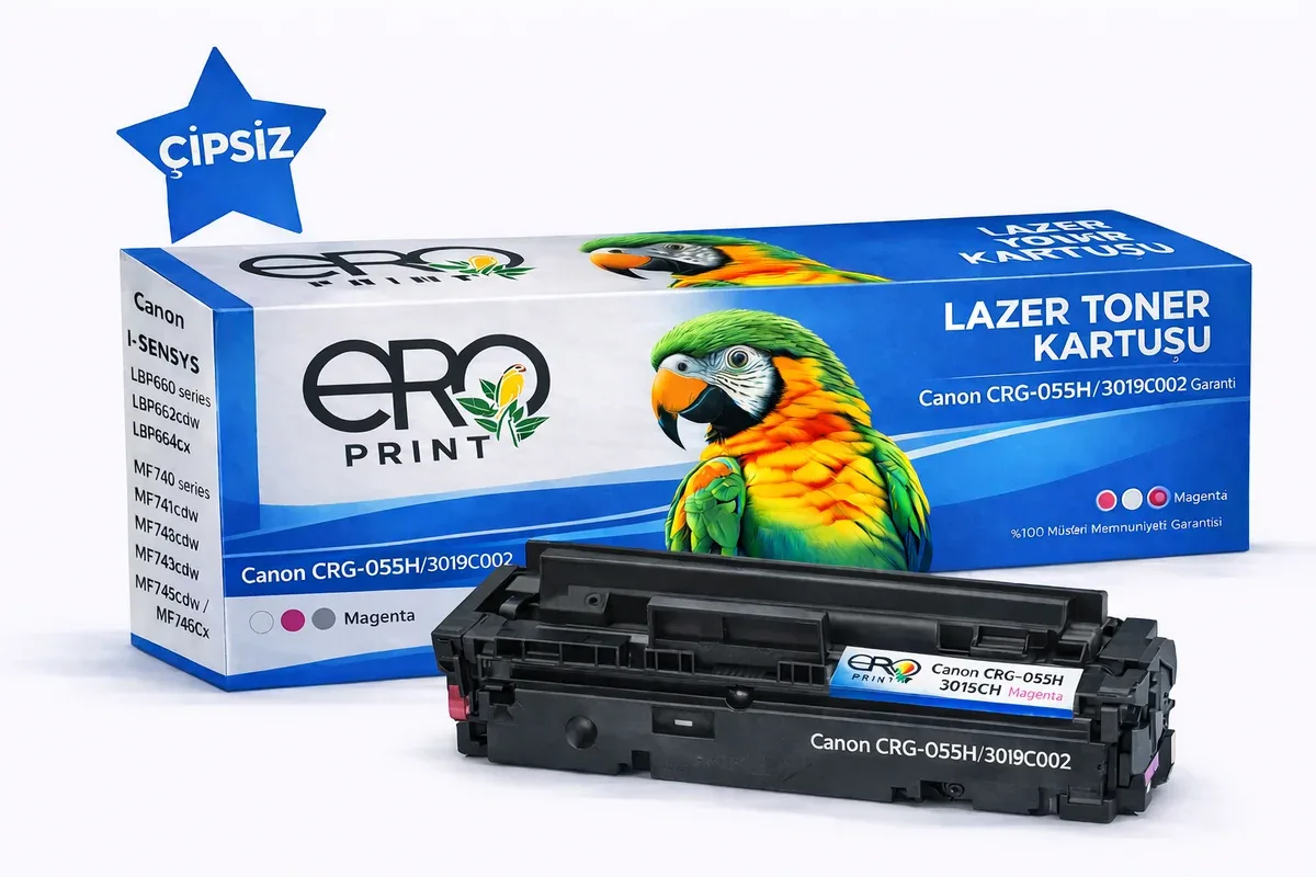 Canon CRG 055H Mavi Muadil Toner - 6000 Sayfalık Çipsiz Toner