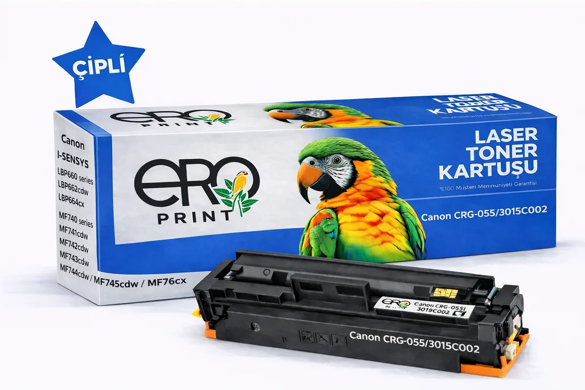Canon CRG 055 Mavi Muadil Toner - 2100 Sayfalık Çipli Toner