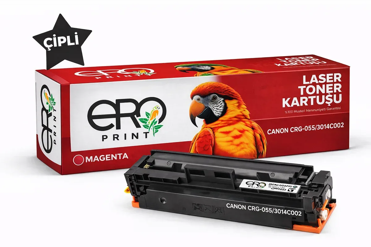Canon CRG 055 Kırmızı Muadil Toner - 2100 Sayfalık Çipli Toner