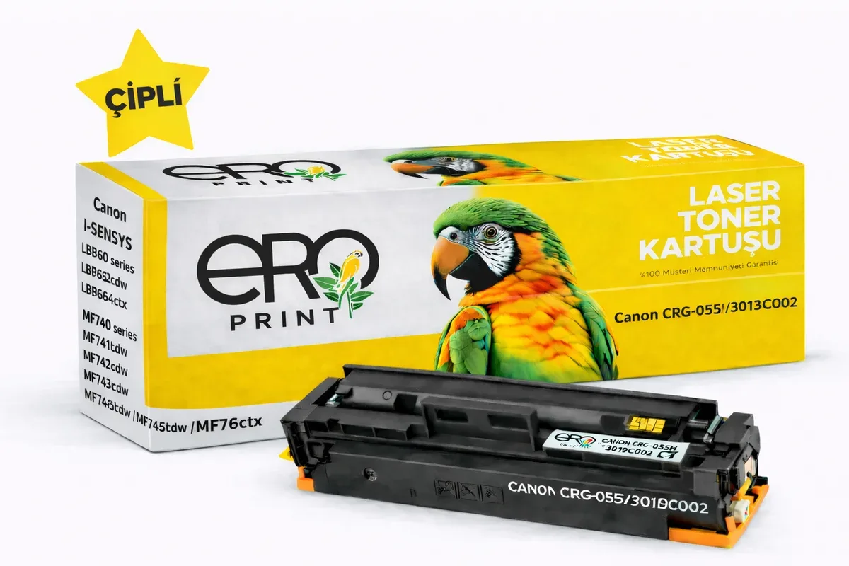 Canon CRG 055 Sarı Muadil Toner - 2100 Sayfalık Çipli Toner