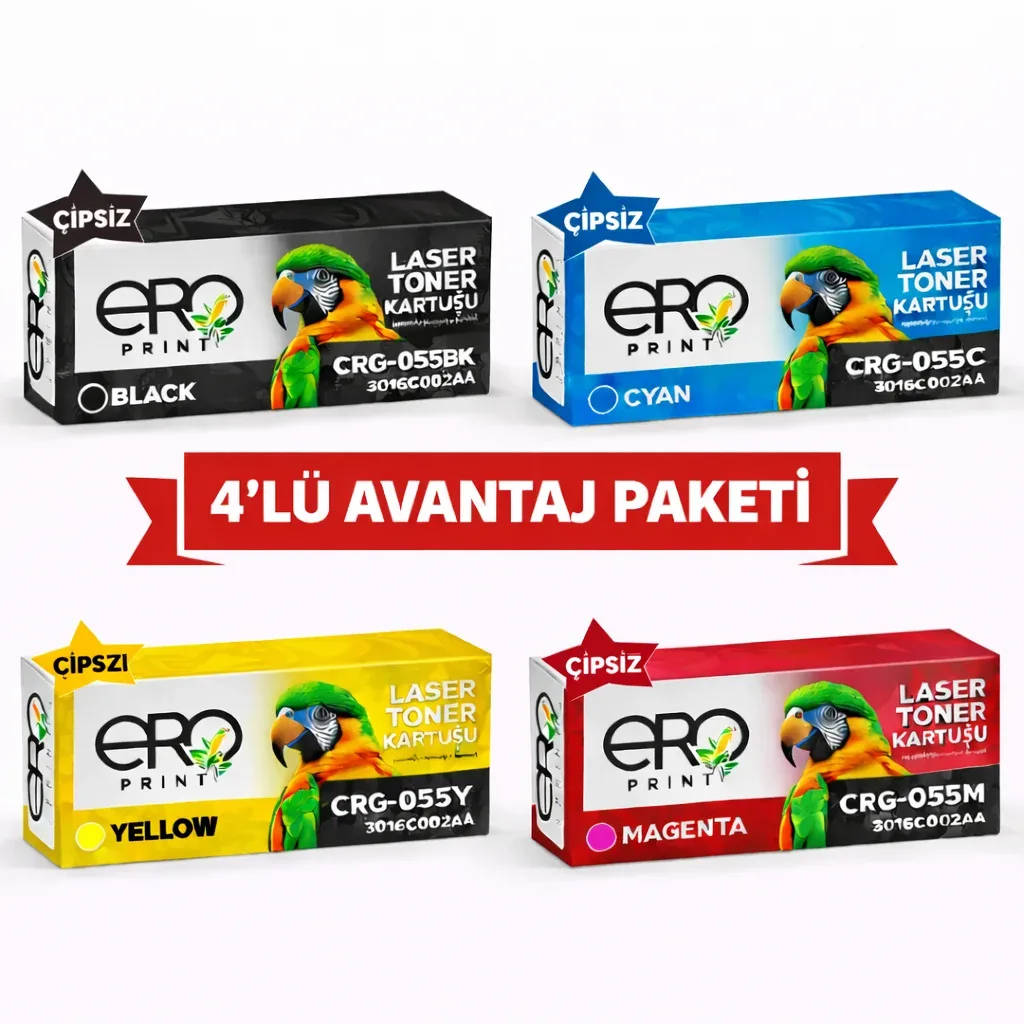 Canon CRG 055 Standart Kapasiteli Çipsiz Muadil Toner Set