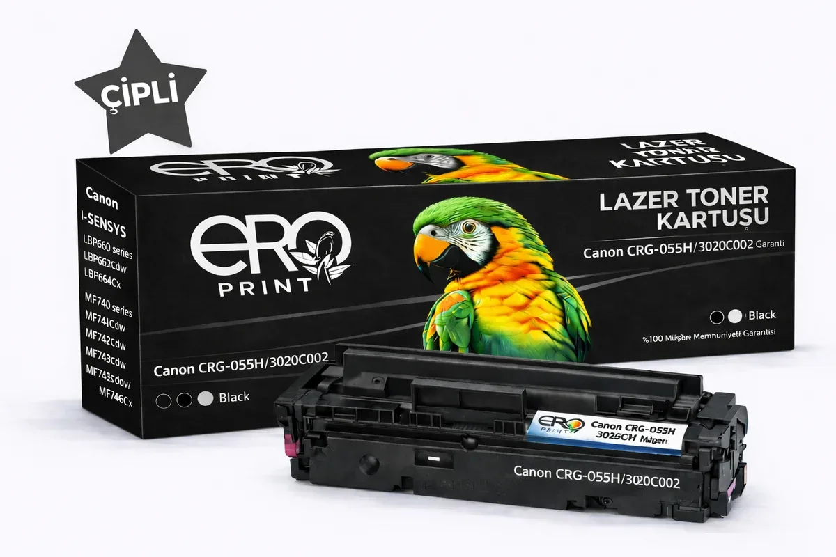 Canon CRG 055H Siyah Muadil Toner - 7500 Sayfalık Çipli Toner