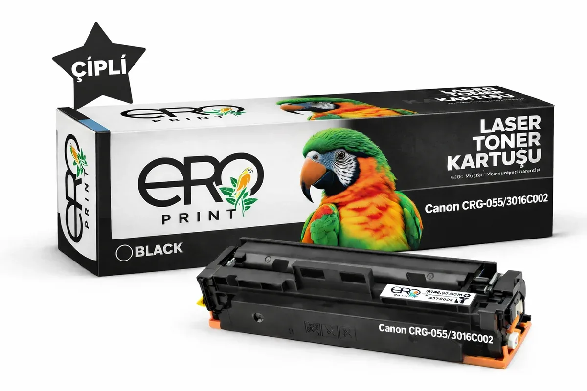 Canon CRG 055 Siyah Muadil Toner - 2400 Sayfalık Çipli Toner