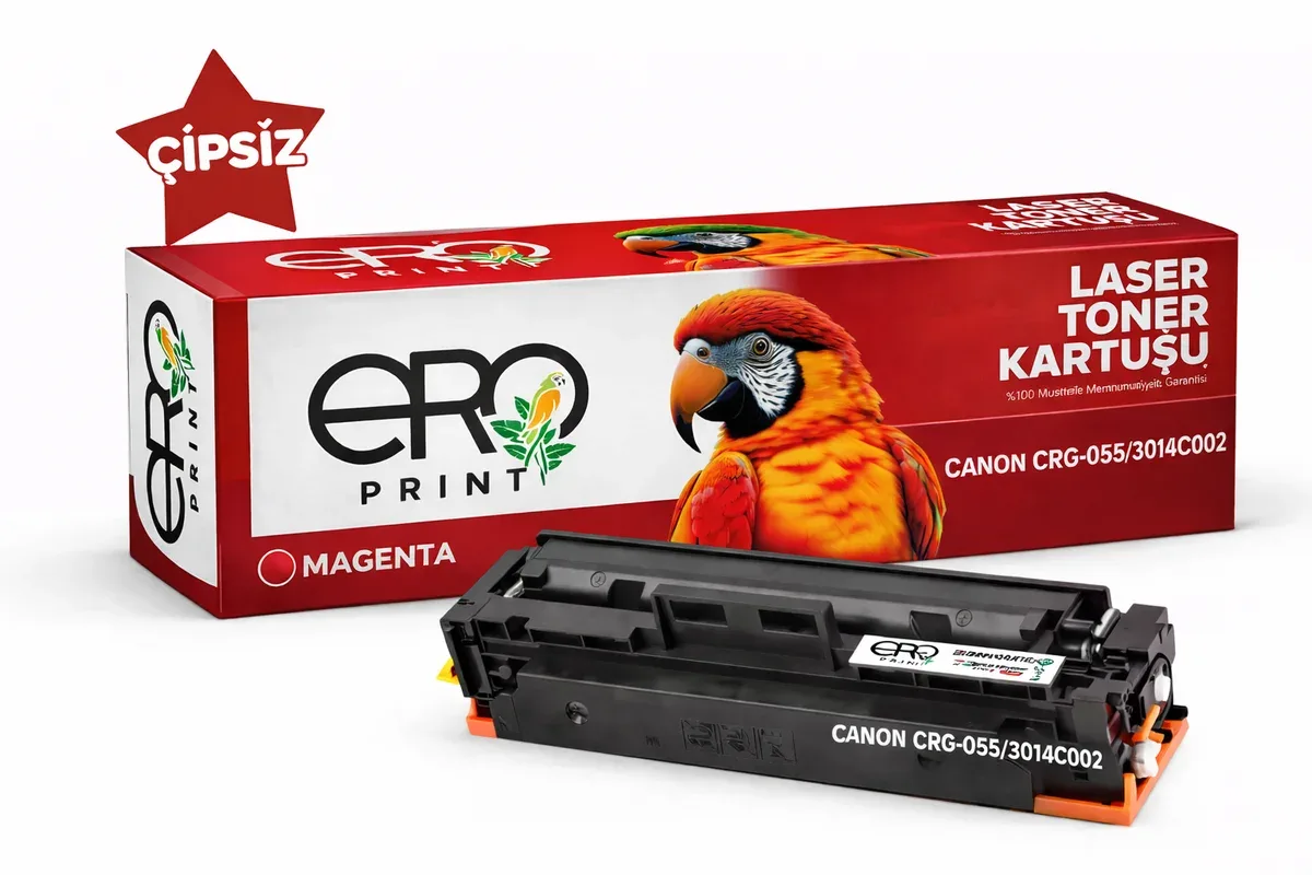 Canon CRG 055 Kırmızı Muadil Toner - 2100 Sayfalık Çipsiz Toner