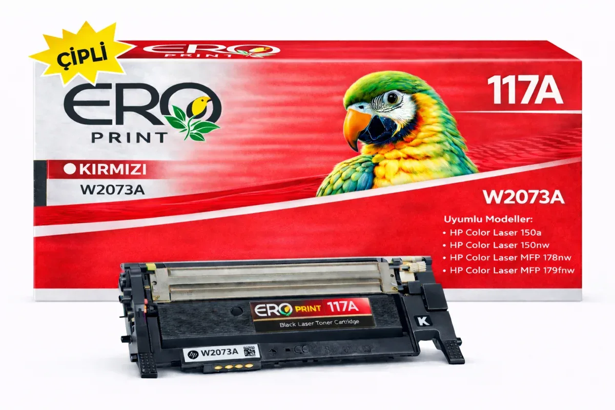 HP 117A - W2073A Çipli Kırmızı Muadil Toner