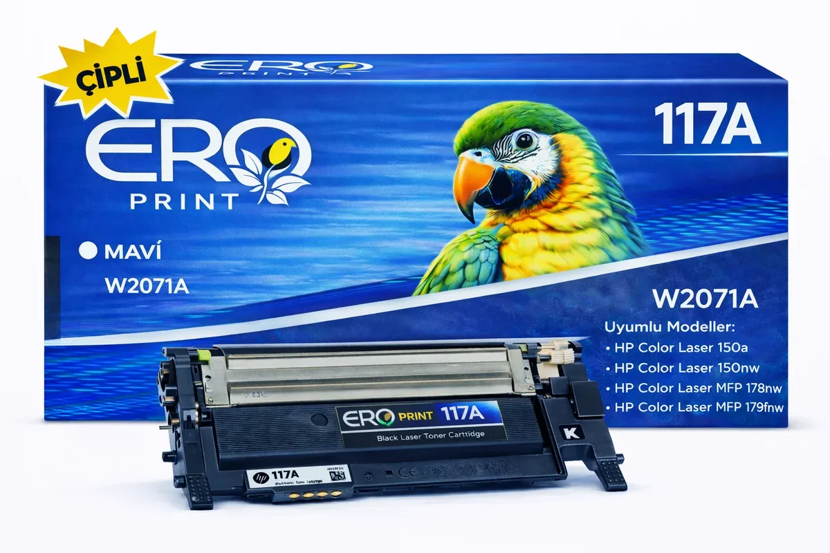 HP 117A - W2071A Çipli Mavi Muadil Toner