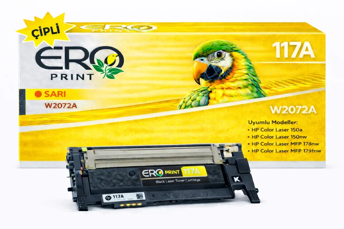 HP 117A - W2072A Çipli Sarı Muadil Toner