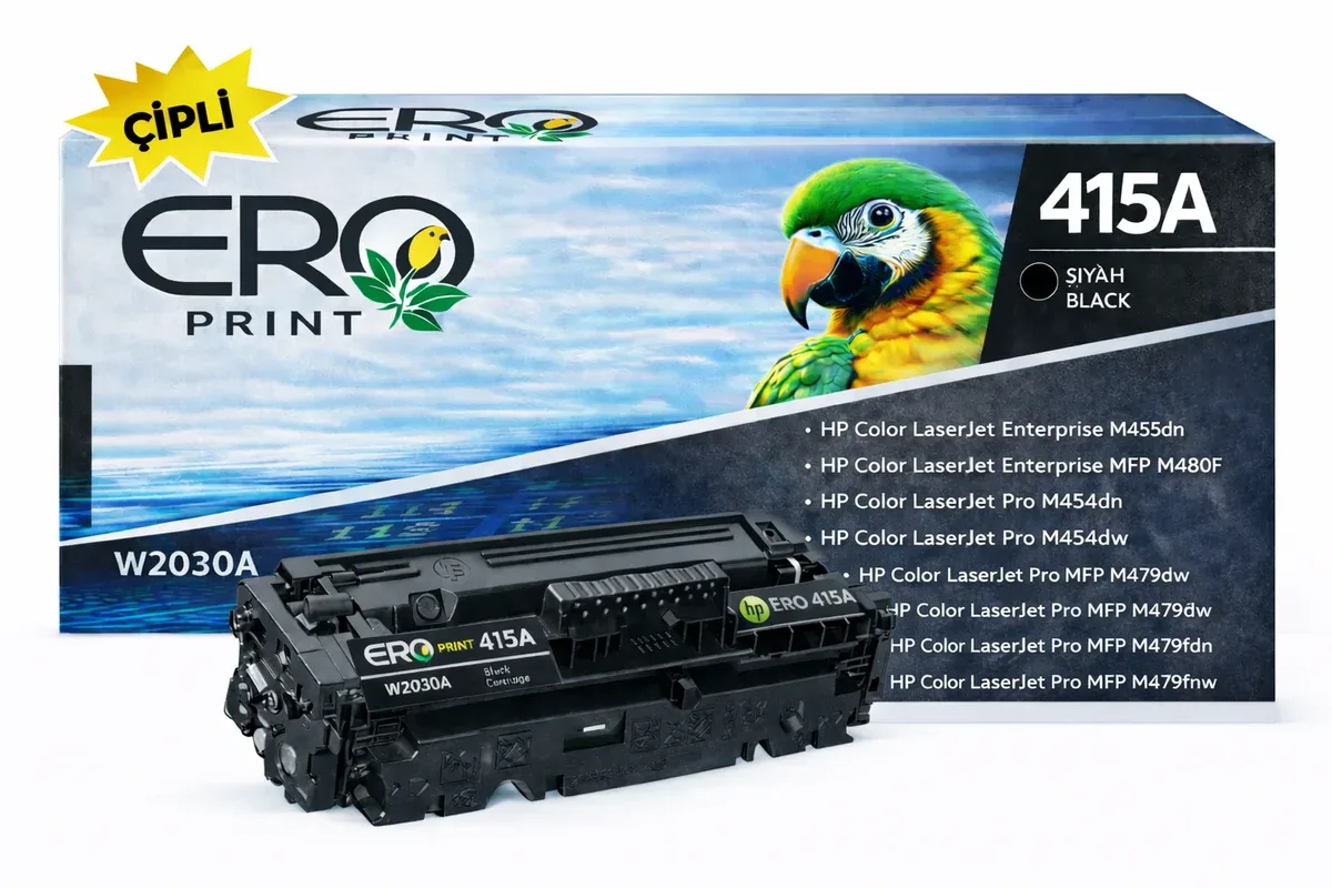 HP 415A - W2030A Muadil Toner - 2400 Sayfalık Çipli Siyah Toner