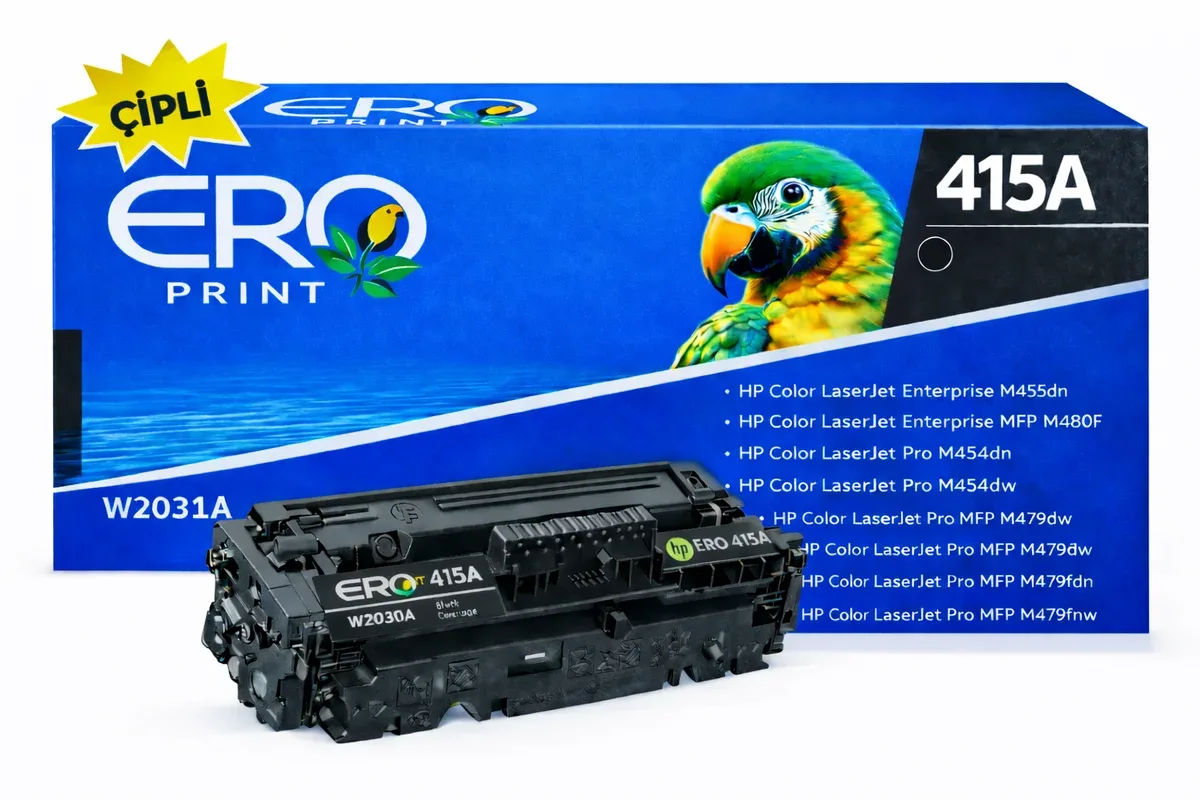 HP 415A - W2031A Muadil Toner - 2100 Sayfalık Çipli Mavi Toner