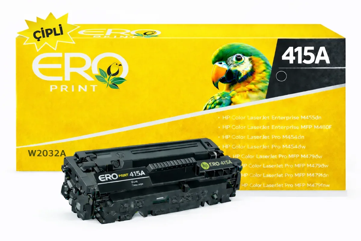 HP 415A - W2032A Muadil Toner - 2100 Sayfalık Çipli Sarı Toner
