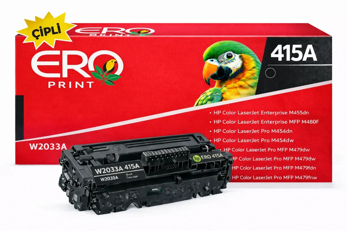 HP 415A - W2033A Muadil Toner - 2100 Sayfalık Çipli Kırmızı Toner