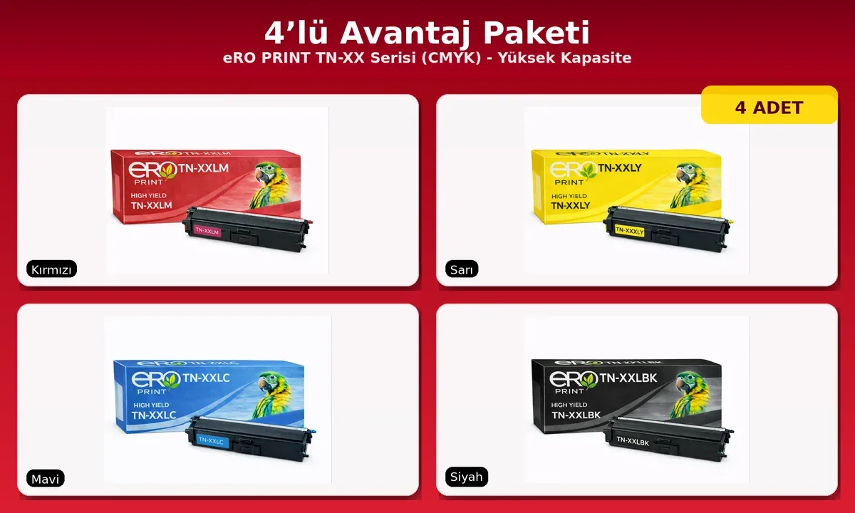 Brother TN-871XXL İçin 4 Renk Muadil Toner Set