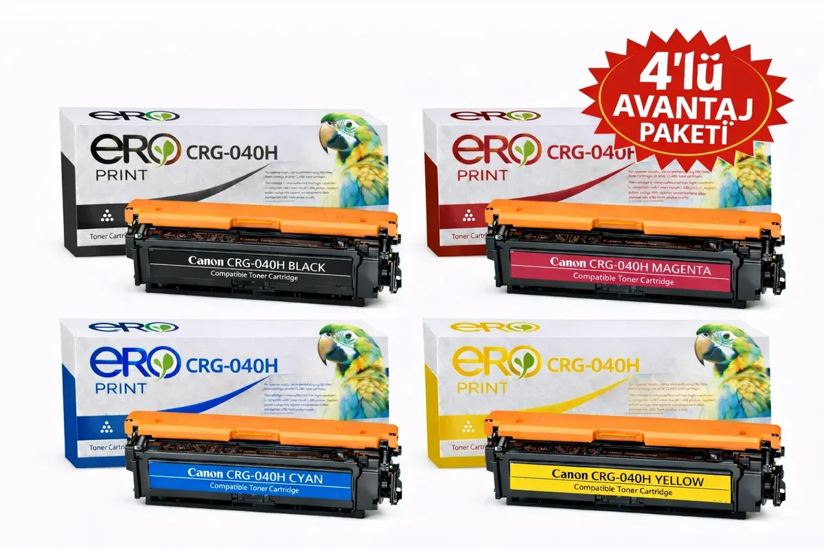 Canon 040H İçin 4 Renk Çipli Muadil Toner Set