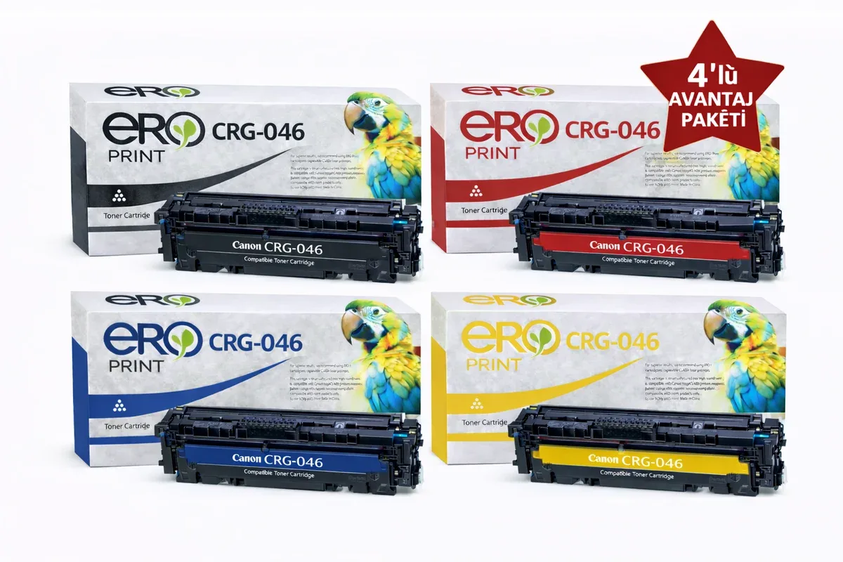 Canon 046 İçin 4 Renk Çipli Muadil Toner Set