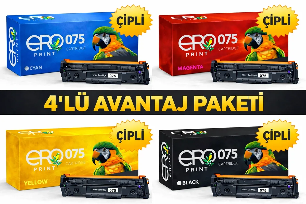 Canon CRG-075 Muadil Toner - 4 Renk Set Çipli