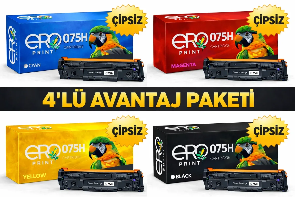 Canon CRG-075H Muadil Toner - 4 Renk Set Çipsiz