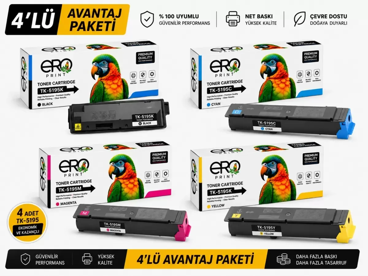 Kyocera TK-5195 4 Renk Muadil Toner Set