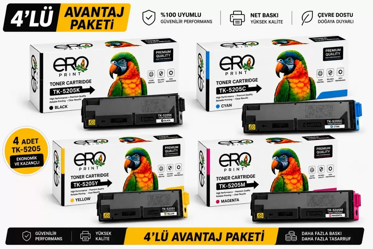 Kyocera TK-5205 4 Renk Muadil Toner Set