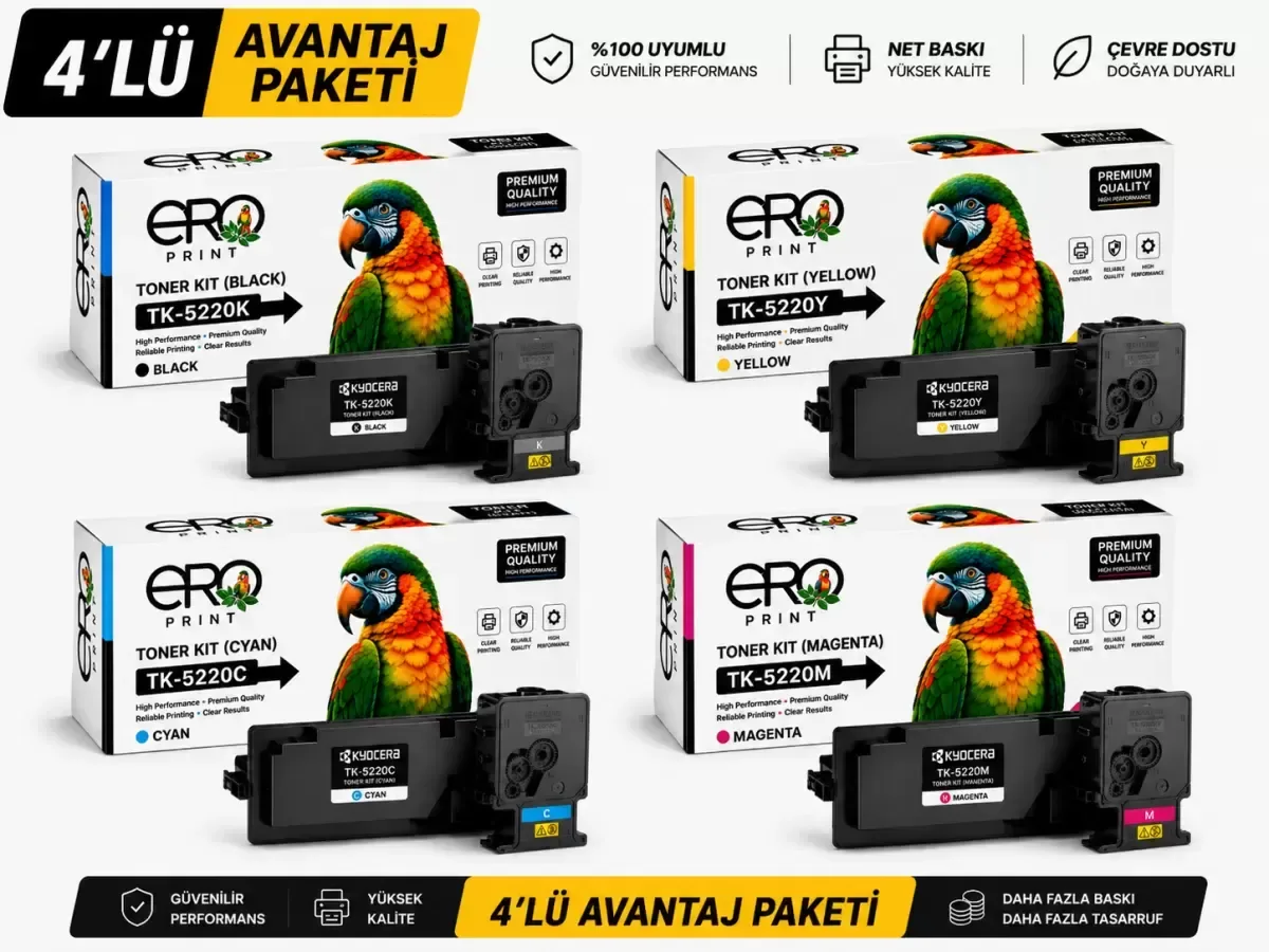 Kyocera TK-5220 4 Renk Muadil Toner Set
