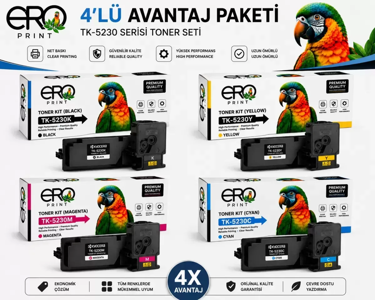 Kyocera TK-5230 4 Renk Muadil Toner Set